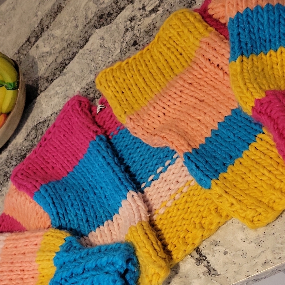 Colorful Striped Knit Cardigan